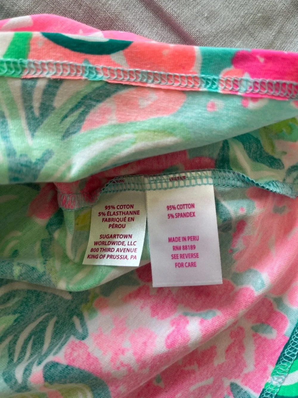 Lilly Pulitzer Pink, Aqua & Green Floral Top - Picture 4 of 7